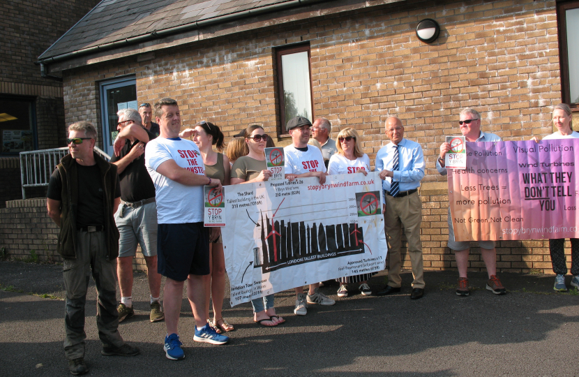 Y Bryn wind farm protestors