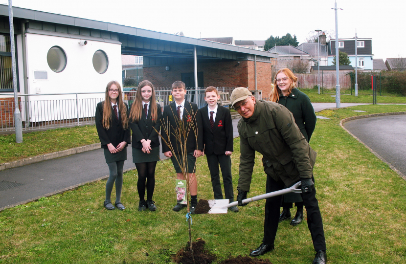 Cherry Tree planting at Pen-y-fai school