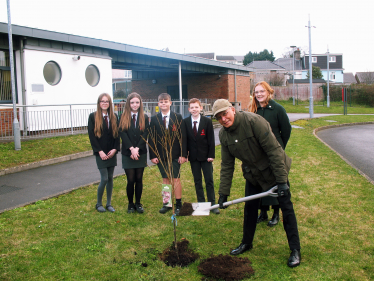 Cherry Tree planting at Pen-y-fai school