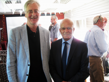 Altaf with John Coombe-Tennant whose family built the canal and still own it